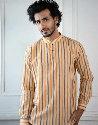 Handloom Cotton short kurta for men