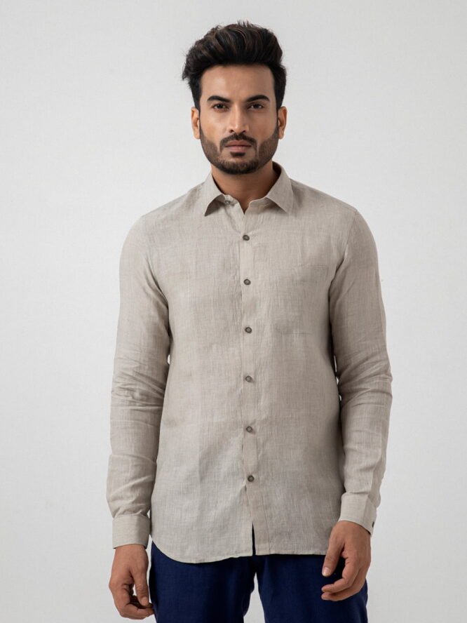 European Linen Shirt In Ash