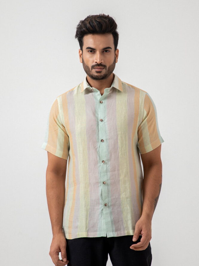 European Linen Stripe Shirt