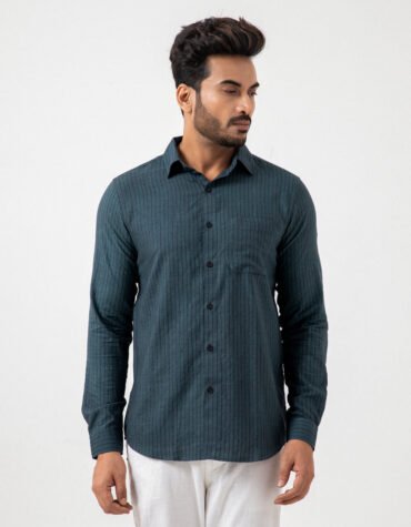 Pure Cotton Shirt In Bottle Green