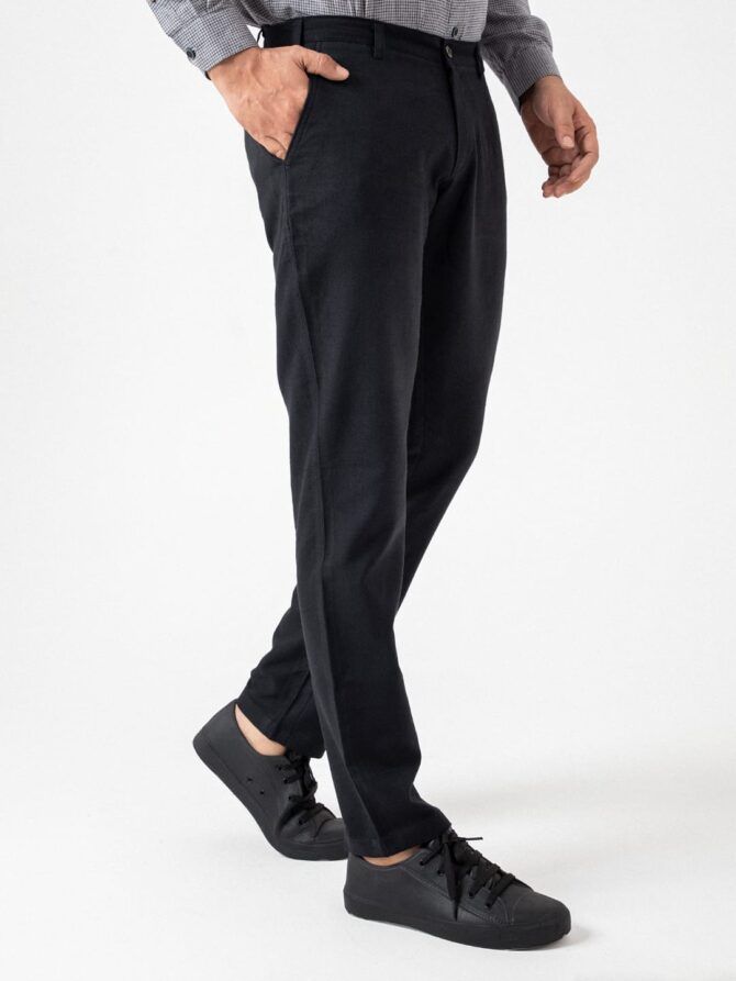 Pure Khadi Pant In Black - Image 3