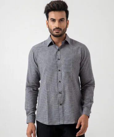 Pure Cotton Check Shirt In Black