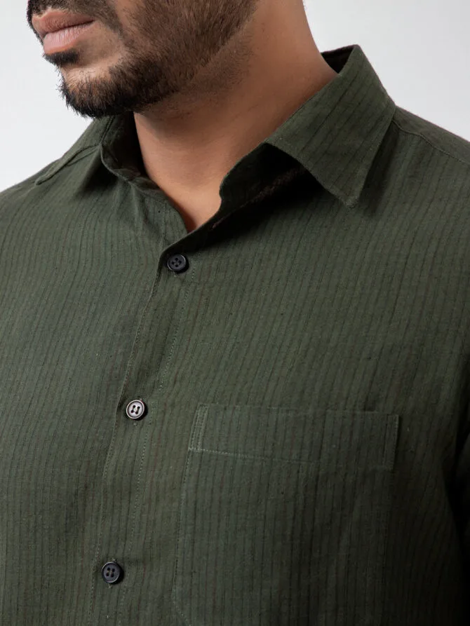 Pure Khadi Stripe Formal Shirt - Image 4