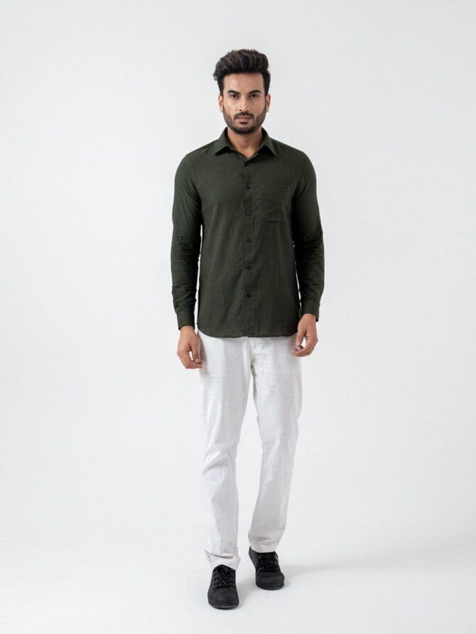 Pure Khadi Stripe Formal Shirt - Image 6