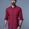Handloom Khadi Shirt in Maroon
