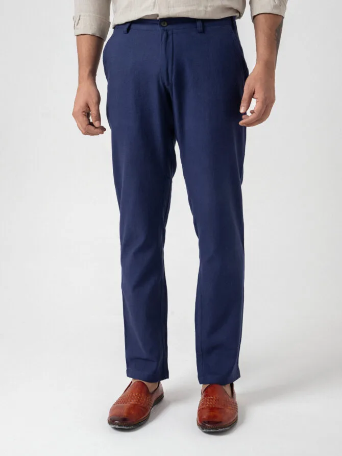 Pure Khadi Pant In Indigo