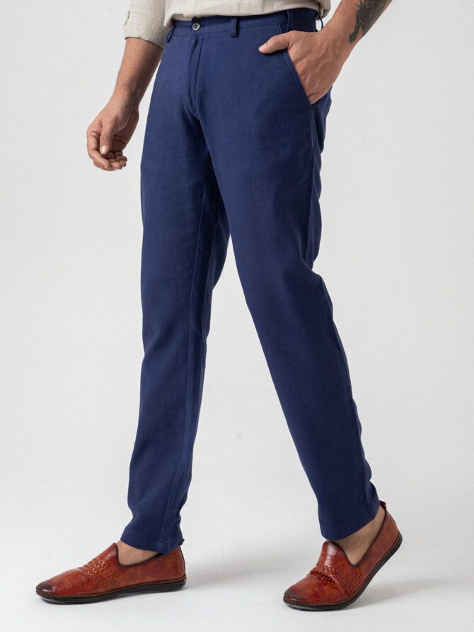 Pure Khadi Pant in Indigo - Image 2