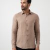 Linen Solid Shirt in Soil