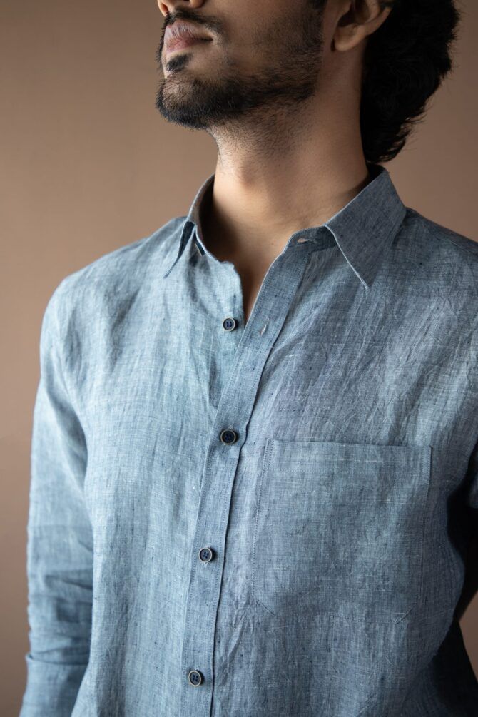 Linen Shirts in Denim - Image 5