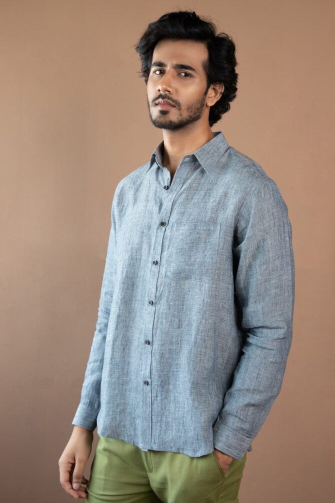 Linen Shirts in Denim - Image 2