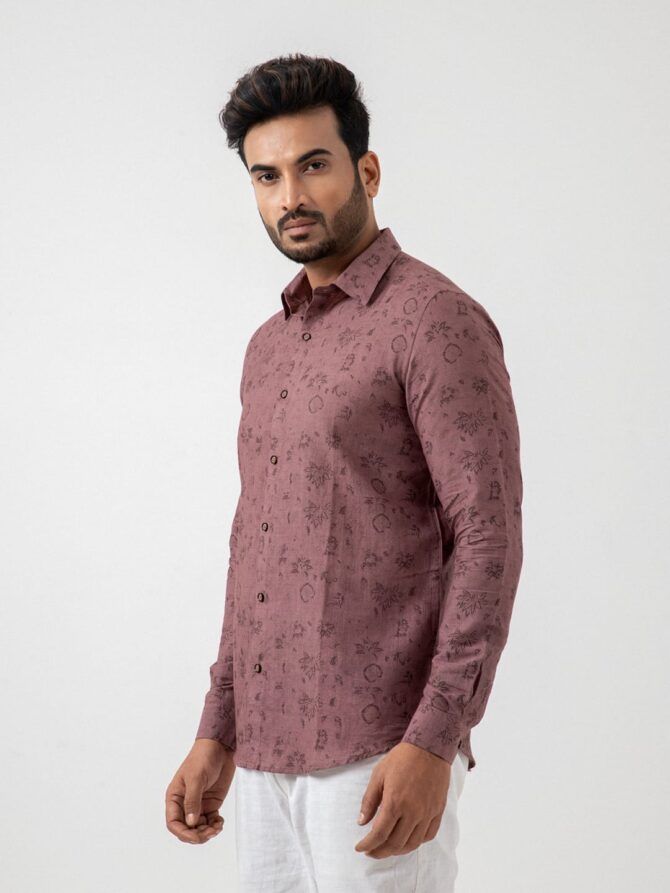 Linen Cotton Flowers Printed Shirt - Image 2