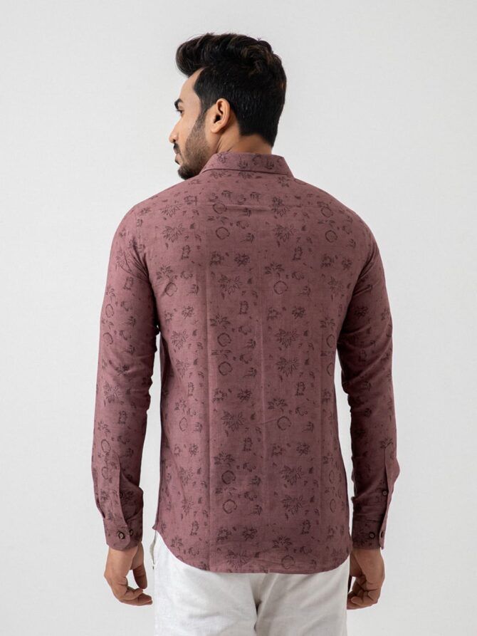 Linen Cotton Flowers Printed Shirt - Image 3