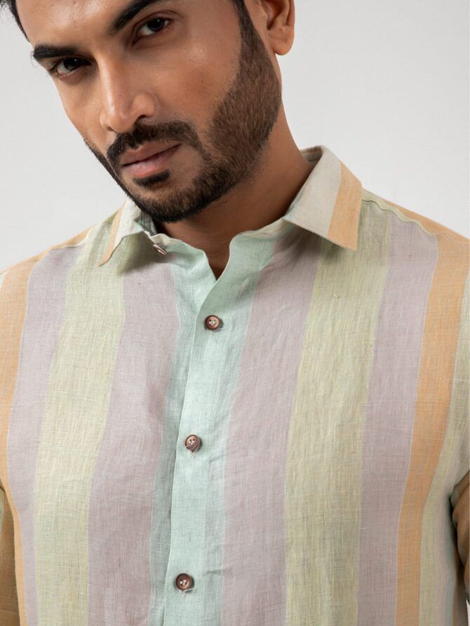 European Linen Stripe Shirt - Image 4