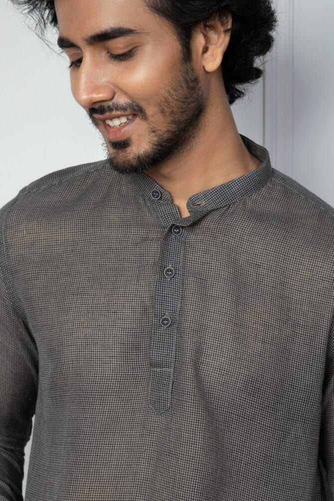 European Linen Short Kurta for men - Image 5