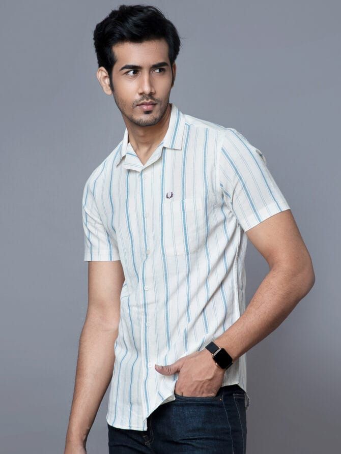 Handloom Cotton Shirt in Cuban - Image 2