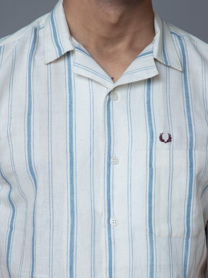 Handloom Cotton Shirt in Cuban - Image 3