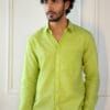 Handloom Cotton shirt in Lime