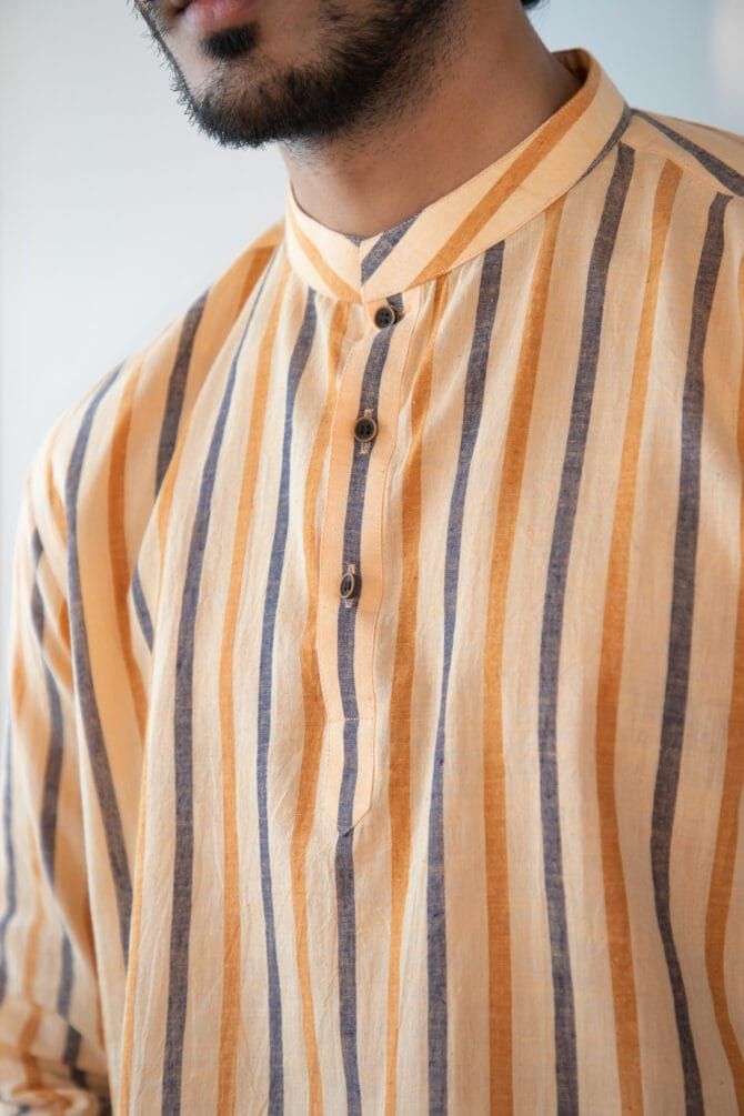 Handloom Cotton short kurta for men - Image 3