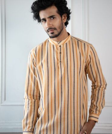 Handloom Cotton short kurta for men