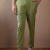 Handloom Khadi Pants in Moss