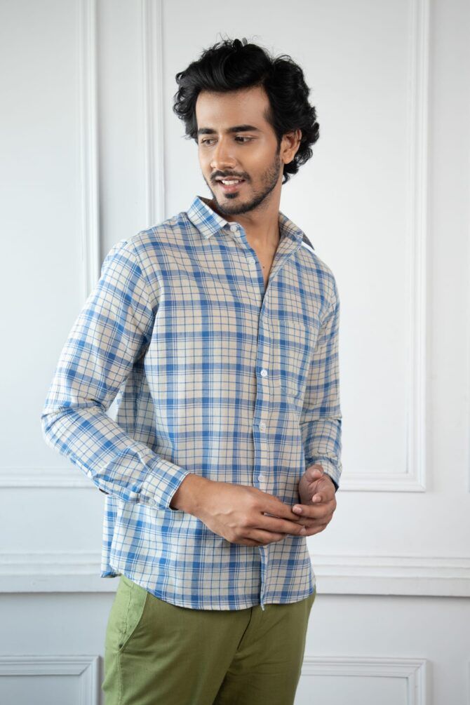 Handloom Khadi Shirt in Anemone - Image 3